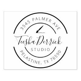 Firmenname Rücksendeadresse Runde Logos Selbstfarb Gummistempel