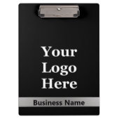 Firmenname Schwarz und Silver Ihre Logo-Vorlage Klemmbrett (Vorderseite)