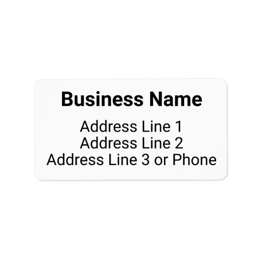 Firmenname Schwarz-weiße Telefonnummer und Anschri Adressaufkleber (Vorne)