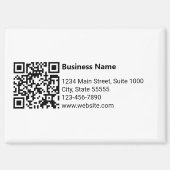 Firmenname Schwarz-weißer QR-Code Adresse Telefon Magnet (Vorderseite)