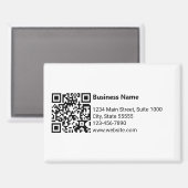 Firmenname Schwarz-weißer QR-Code Adresse Telefon Magnet (Vorderseite/Rückseite)
