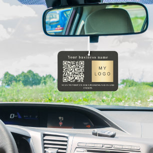 Firmenname Schwarz-weißes Logo qr Code Autolufterfrischer