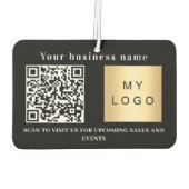 Firmenname Schwarz-weißes Logo qr Code Autolufterfrischer (Rückseite)