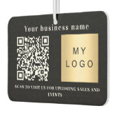 Firmenname Schwarz-weißes Logo qr Code Autolufterfrischer (Links)