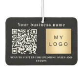 Firmenname Schwarz-weißes Logo qr Code Autolufterfrischer (Vorderseite)