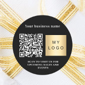 Firmenname Schwarz-weißes Logo qr Code Runder Aufkleber