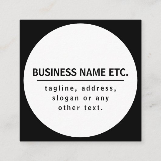 Firmenname & Slogan/anderer Text | Schwarz/Weiß Begleitkarte (Vorderseite)