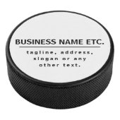 Firmenname & Slogan/anderer Text | Schwarz/Weiß Eishockey Puck (3/4)