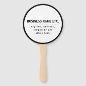 Firmenname & Slogan/anderer Text | Schwarz/Weiß Fächer (Rückseite)