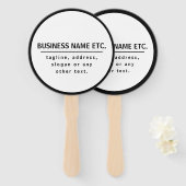 Firmenname & Slogan/anderer Text | Schwarz/Weiß Fächer (Vorne und Hinten)