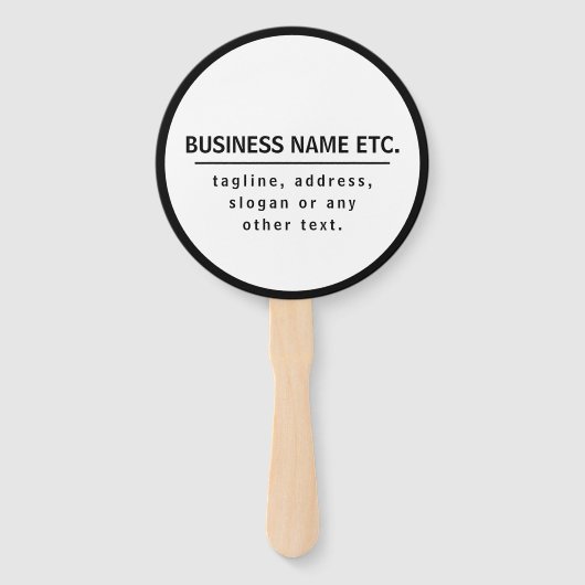 Firmenname & Slogan/anderer Text | Schwarz/Weiß Fächer (Vorderseite)