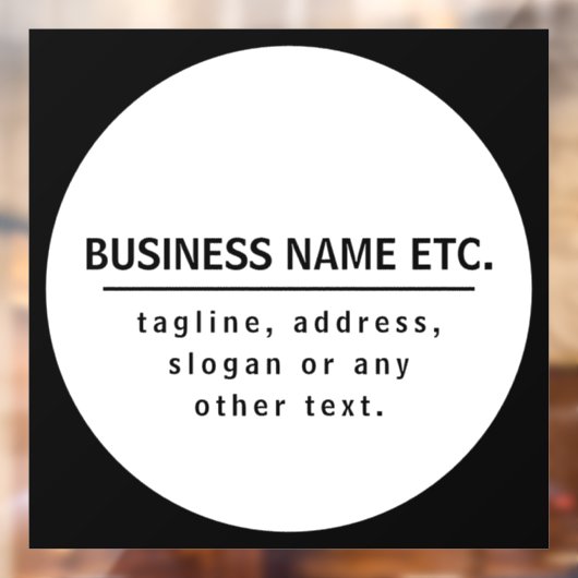 Firmenname & Slogan/anderer Text | Schwarz/Weiß Fensteraufkleber (Blatt 2)