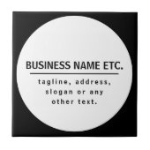 Firmenname & Slogan/anderer Text | Schwarz/Weiß Fliese (Vorderseite)