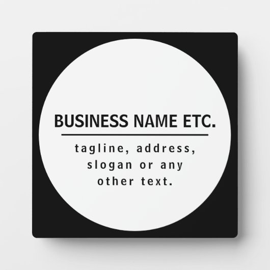 Firmenname & Slogan/anderer Text | Schwarz/Weiß Fotoplatte (Vorderseite)