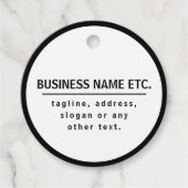 Firmenname & Slogan/anderer Text | Schwarz/Weiß Geschenkanhänger (Vorderseite)