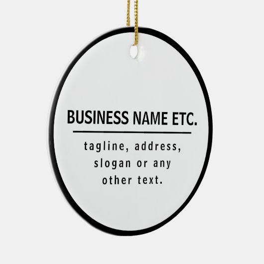 Firmenname & Slogan/anderer Text | Schwarz/Weiß Keramik Ornament (Rechts)