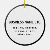 Firmenname & Slogan/anderer Text | Schwarz/Weiß Keramik Ornament (Hinten)