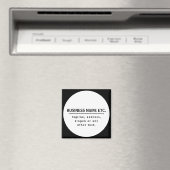 Firmenname & Slogan/anderer Text | Schwarz/Weiß Magnet (In Situ (Geschirrspüler))