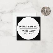 Firmenname & Slogan/anderer Text | Schwarz/Weiß Mitteilungskarte (Vorderseite/Rückseite Beispiel)