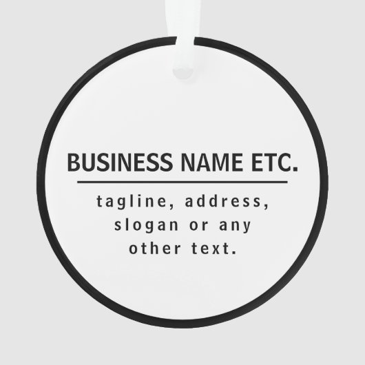 Firmenname & Slogan/anderer Text | Schwarz/Weiß Ornament (Rückseite)