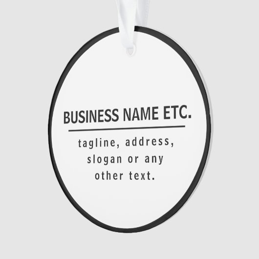 Firmenname & Slogan/anderer Text | Schwarz/Weiß Ornament (Vorderseite)