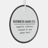 Firmenname & Slogan/anderer Text | Schwarz/Weiß Ornament Aus Glas (Vorderseite Rechts)