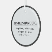 Firmenname & Slogan/anderer Text | Schwarz/Weiß Ornament Aus Glas (Vorderseite links)