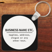 Firmenname & Slogan/anderer Text | Schwarz/Weiß Schlüsselanhänger (Rückseite)