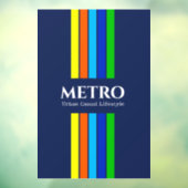 Firmenname Städtische moderne vertikale Streifen L Fensteraufkleber (Blatt 3)