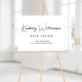 Firmenname Stilvolle Signatur-Schrift Weiß Acrylschild