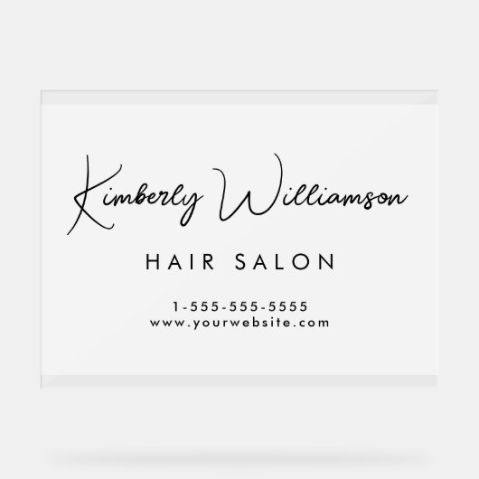 Firmenname Stilvolle Signatur-Script Mattiert Acrylschild (Vorderseite)