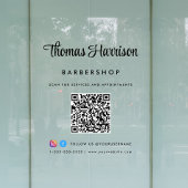 Firmenname Stilvolle Signatur-Script QR-Code Fensteraufkleber