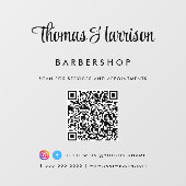 Firmenname Stilvolle Signatur-Script QR-Code Fensteraufkleber (Blatt)