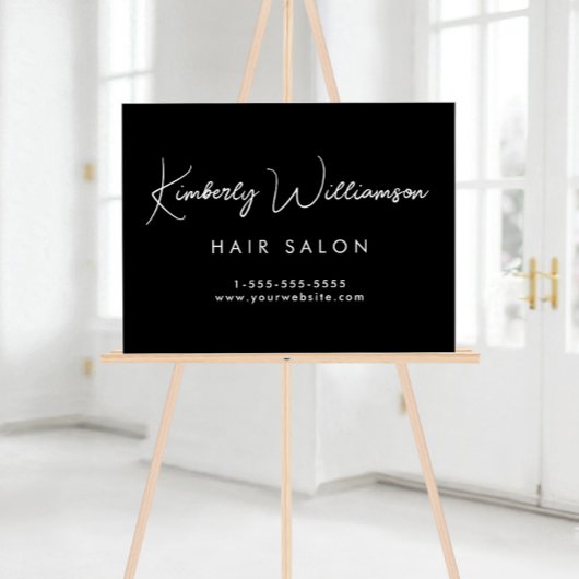 Firmenname Stilvolle Signatur-Script schwarz Acrylschild