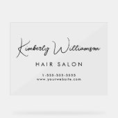 Firmenname Stilvolle Signaturschrift Acrylschild (Vorderseite)