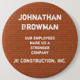 Firmenname Tag Red Brick Mitarbeitererkennung Button
