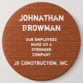 Firmenname Tag Red Brick Mitarbeitererkennung Button