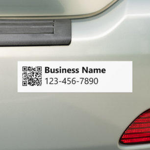 Firmenname Telefonnummer QR Code Schwarz/Weiß Autoaufkleber