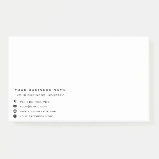 Firmenname Text Business Post-it®-Merkblatt Post-it Klebezettel (Vorderseite)