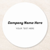 Firmenname & Text Kundengeschenke Runder Pappuntersetzer (Vorderseite)