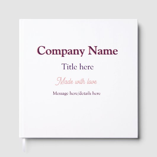 Firmenname Titel Details benutzerdefinierte Geschä Gästebuch (Vorderseite)