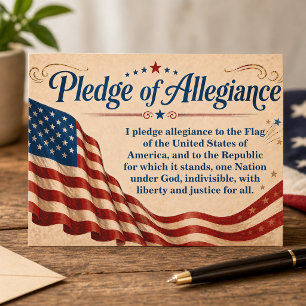 Firmenname Treuegelöbnis Amerikanische Flagge Postkarte