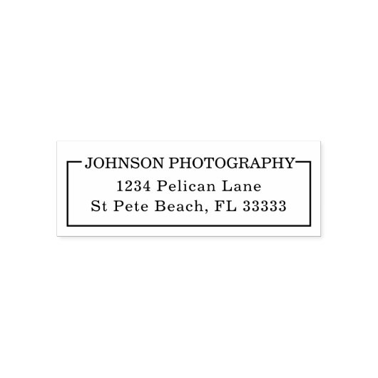 Firmenname und Anschrift im Rahmen Permastempel (Design)