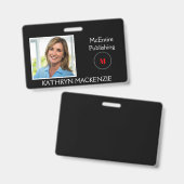 Firmenname und Firmenlogo Foto Schwarze Logos pers Ausweis (Vorder- & Rückseite)