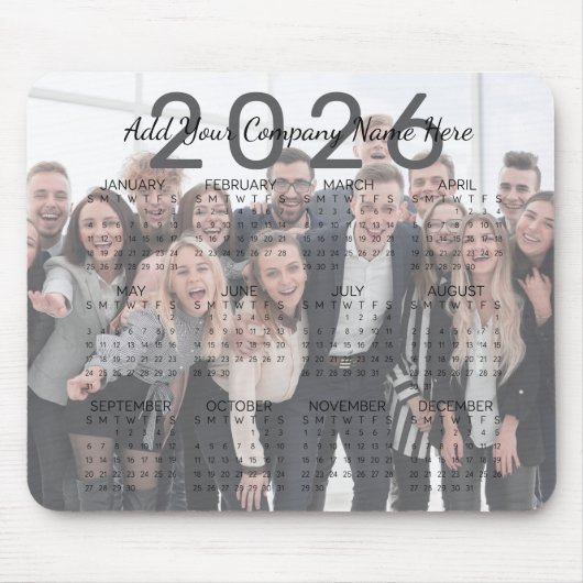 Firmenname und Foto 2026 Kalender Mousepad (Vorne)