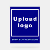 Firmenname und Logo auf blauem Acrylzeichen Acrylschild (Vorderseite)