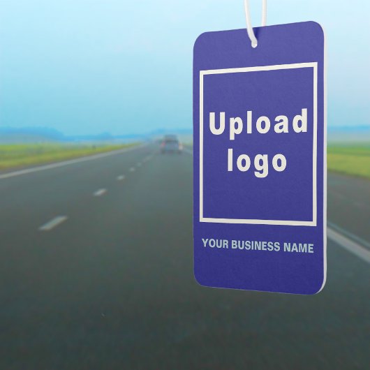 Firmenname und Logo auf Blue Air Freshener Autolufterfrischer