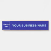 Firmenname und Logo auf Blue Long Hanging Türschild (Vorderseite )