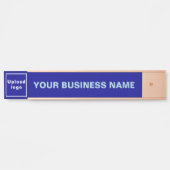 Firmenname und Logo auf Blue Long Hanging Türschild (Vorderseite )