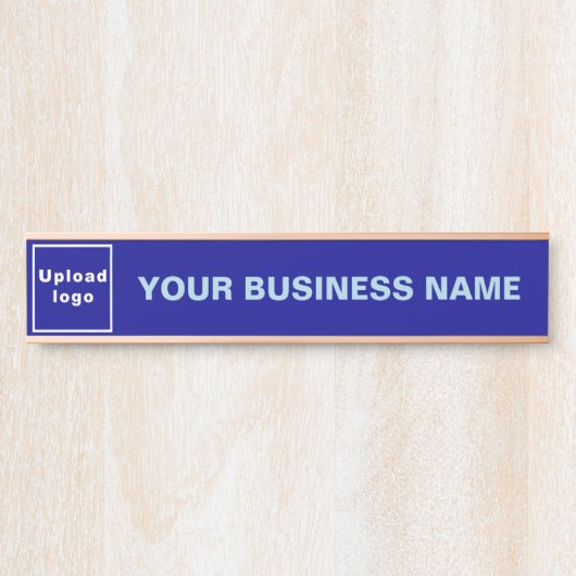 Firmenname und Logo auf Blue Long Hanging Türschild (Vorderseite )